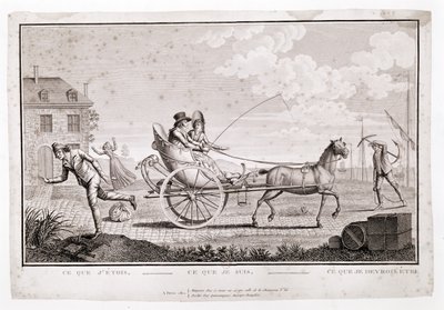 Caricature of the Nouveaux Riches, c.1795 by French School